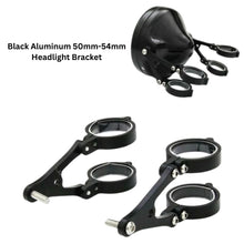 Black Aluminum Headlight Brackets 50-54mm