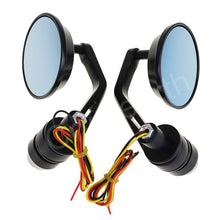 Round Bar End Mirrors w/turn signals