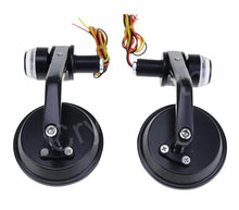 Round Bar End Mirrors w/turn signals