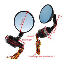 Round Bar End Mirrors w/turn signals