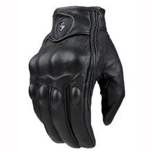 Black Leather Riding Gloves