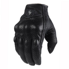 Black Leather Riding Gloves