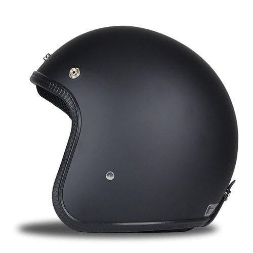 Retro Black Open Face Helmet