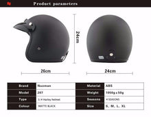 Retro Black Open Face Helmet